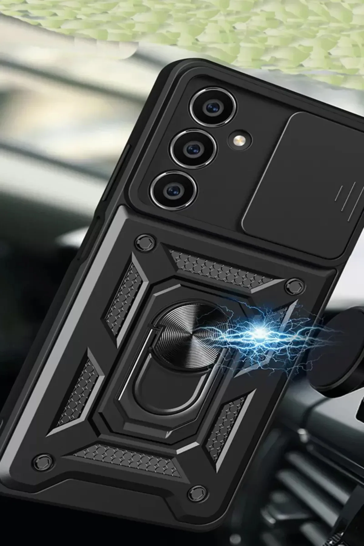 Newface Samsung Galaxy A05 Kılıf Pars Lens Yüzüklü Silikon - Siyah