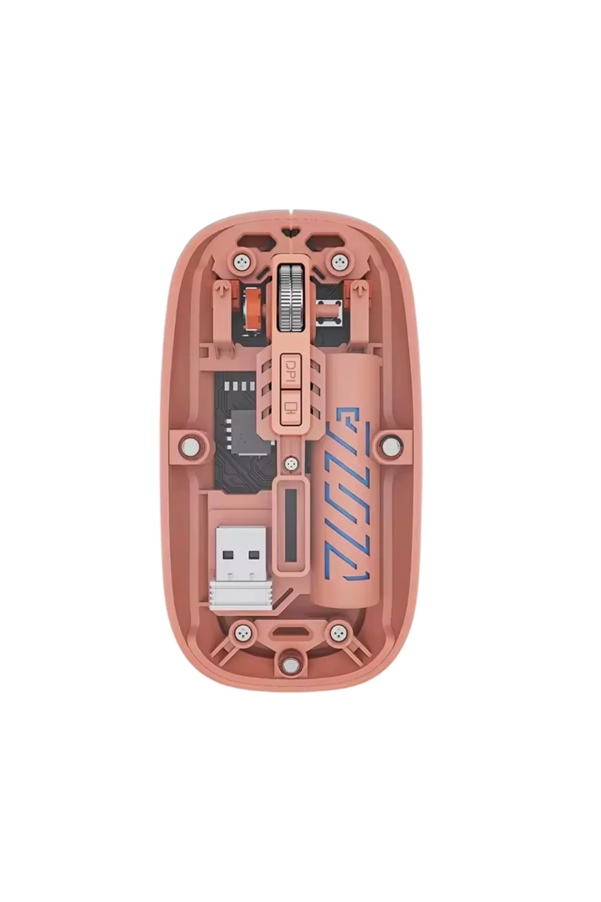 Sessiz Tıklamalı Şeffaf Mouse Bluetooth ve USB Uyumlu