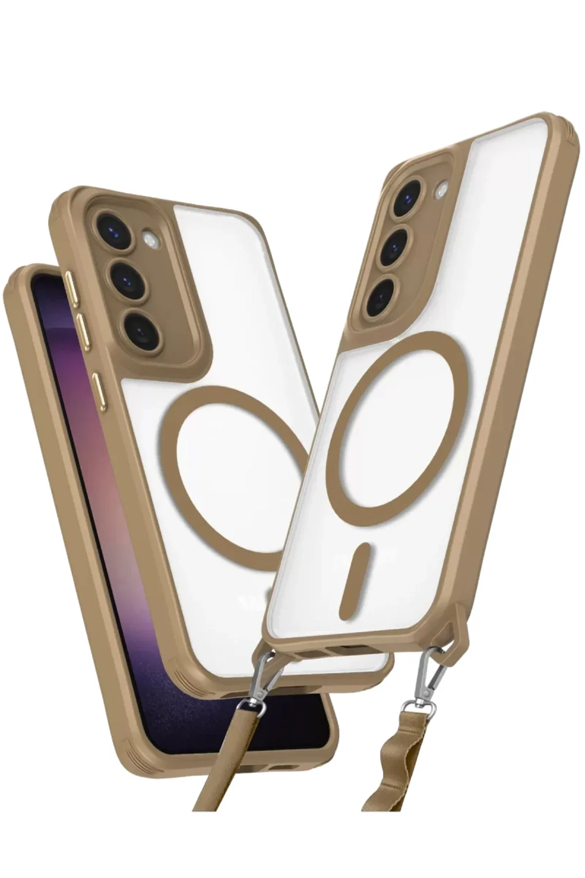 Newface Samsung Galaxy S23 Plus Kılıf Enka Magsafe Silikon Kılıf - Desert