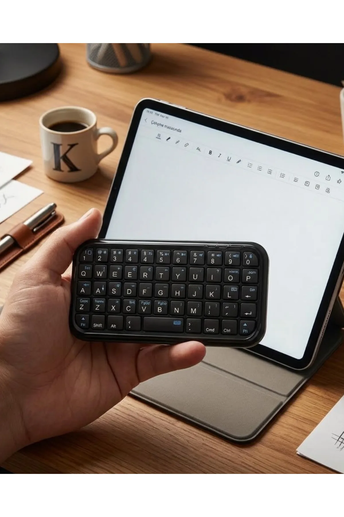 Mini Bluetooth Klavye Kablosuz Taşınabilir Cep Boyutu Klavye