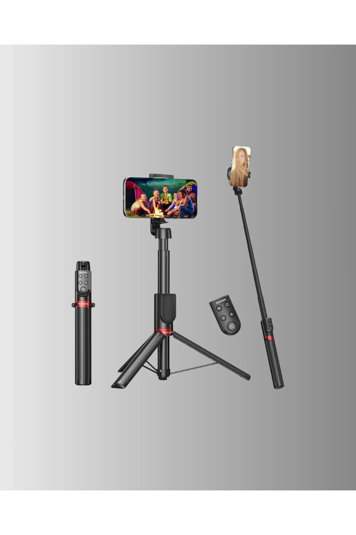 Dikey Ve Yatay Çekim Destekli Selfie Stick Tripod