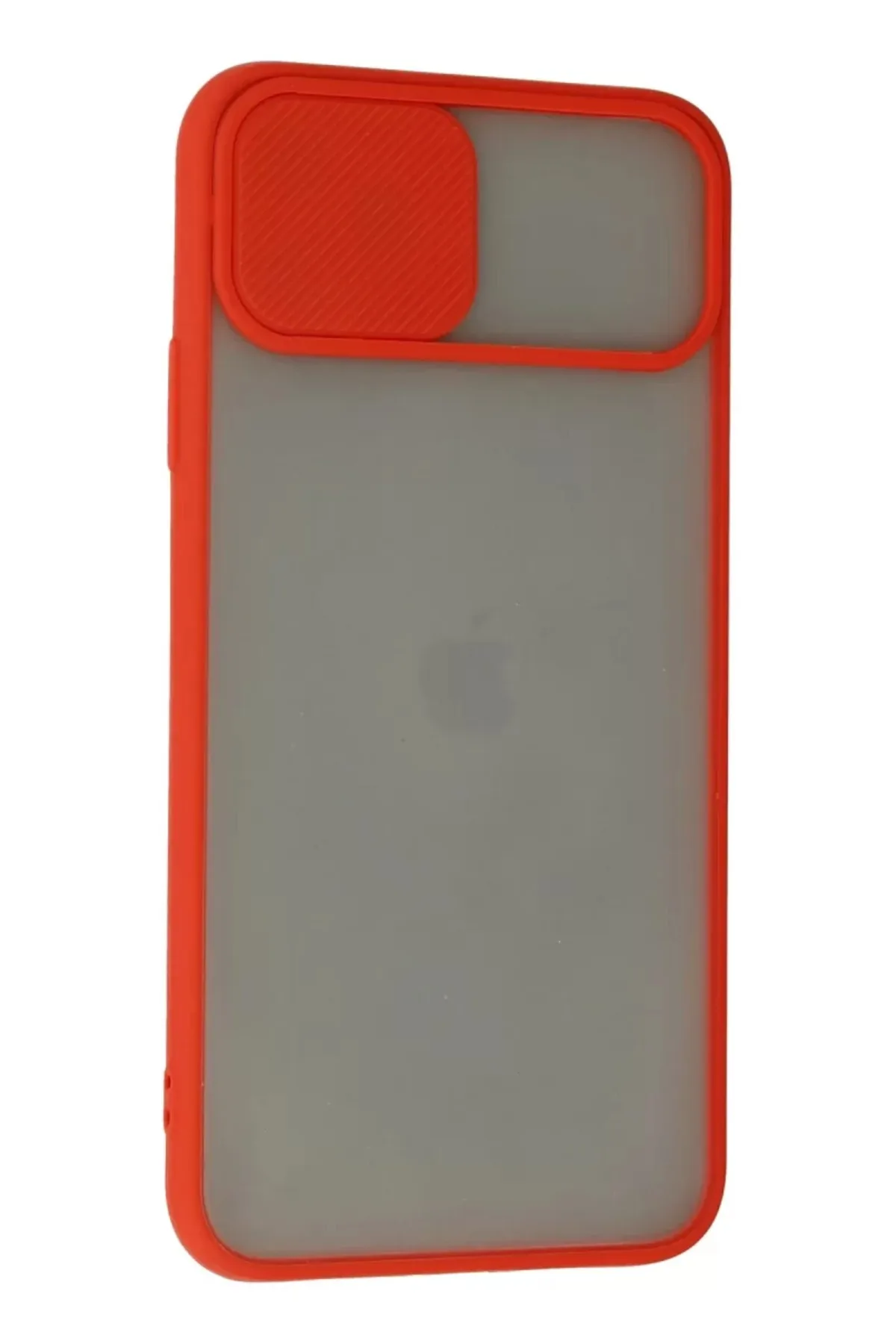 Newface Apple iPhone 11 Pro Max Kılıf Palm Buzlu Kamera Sürgülü Silikon - Kırmızı