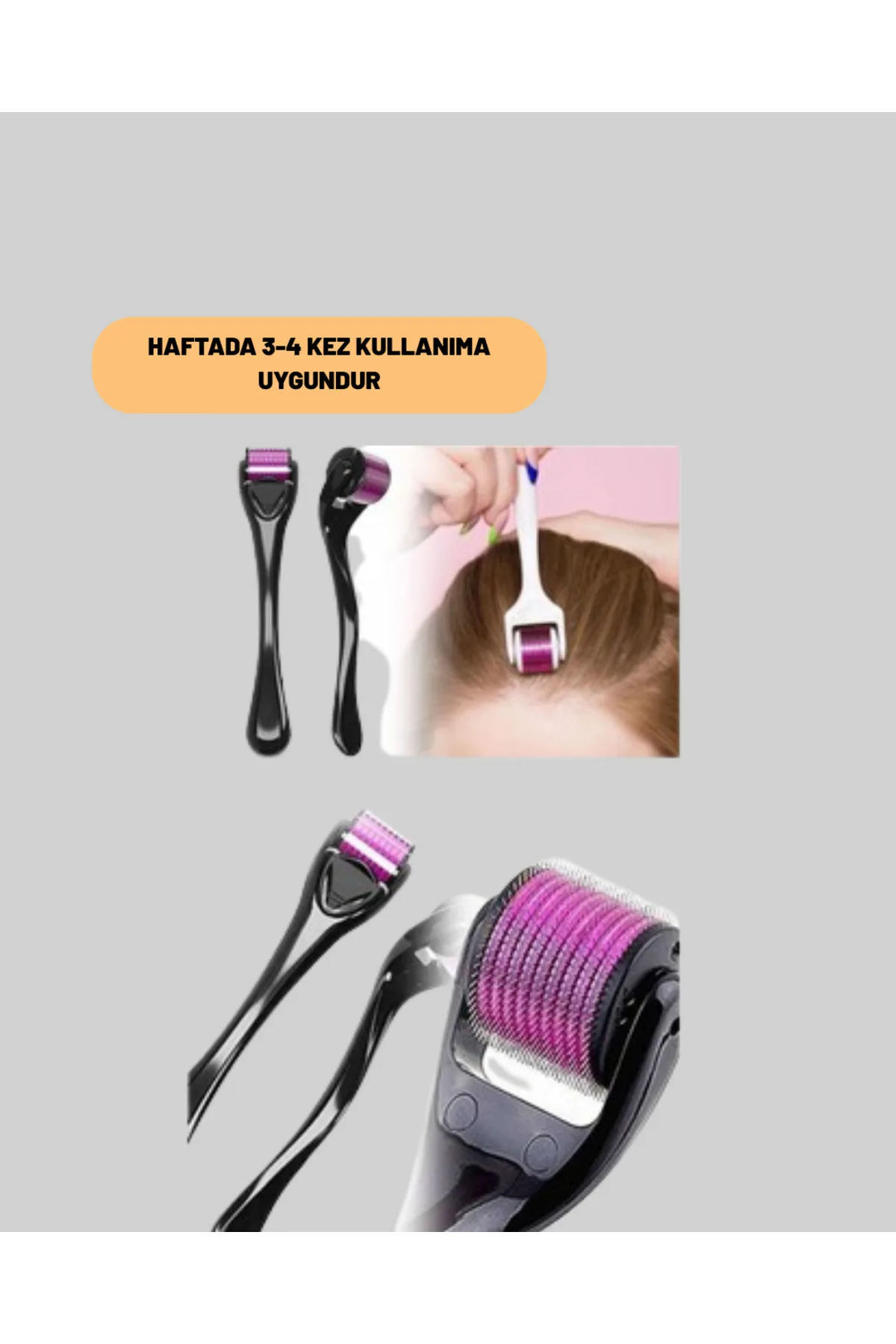 Evde Güvenli Kullanım İçin Titanyum Derma Roller – Siyah Saplı