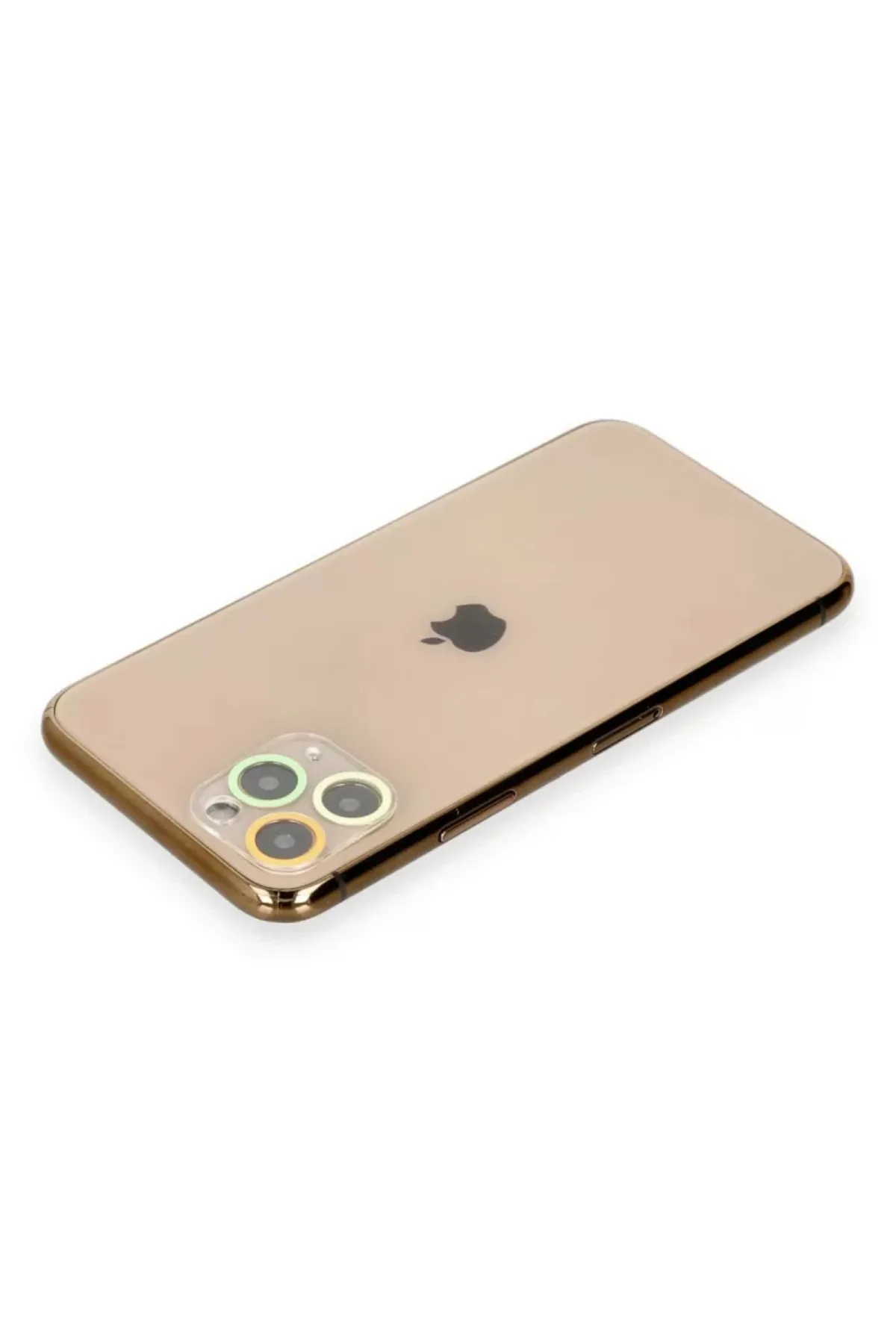 Newface Apple iPhone 11 Pro Renkli Kamera Lens Koruma Cam - Sarı-Turuncu