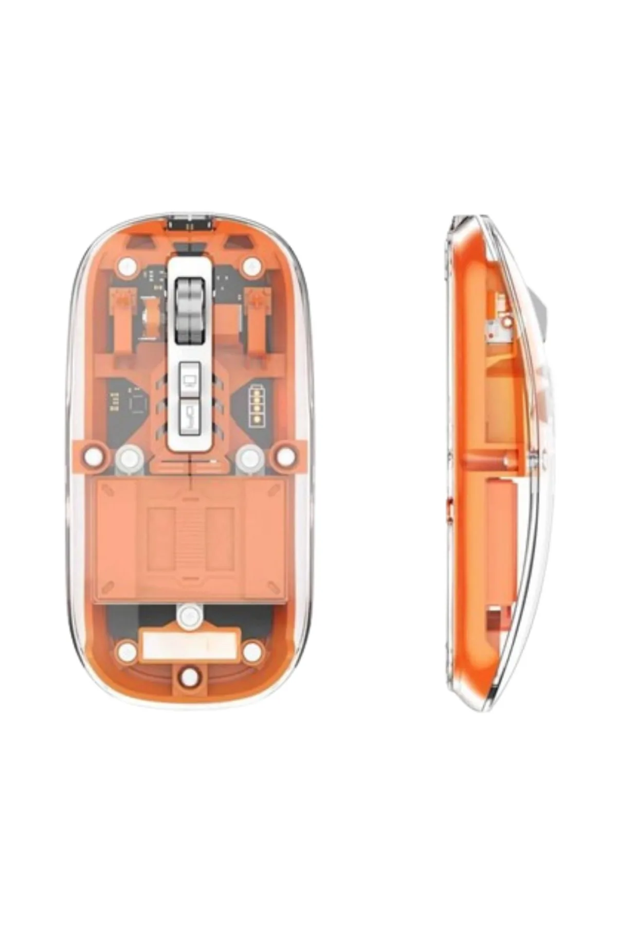 Sessiz Tıklamalı Şeffaf Mouse Bluetooth ve USB Uyumlu
