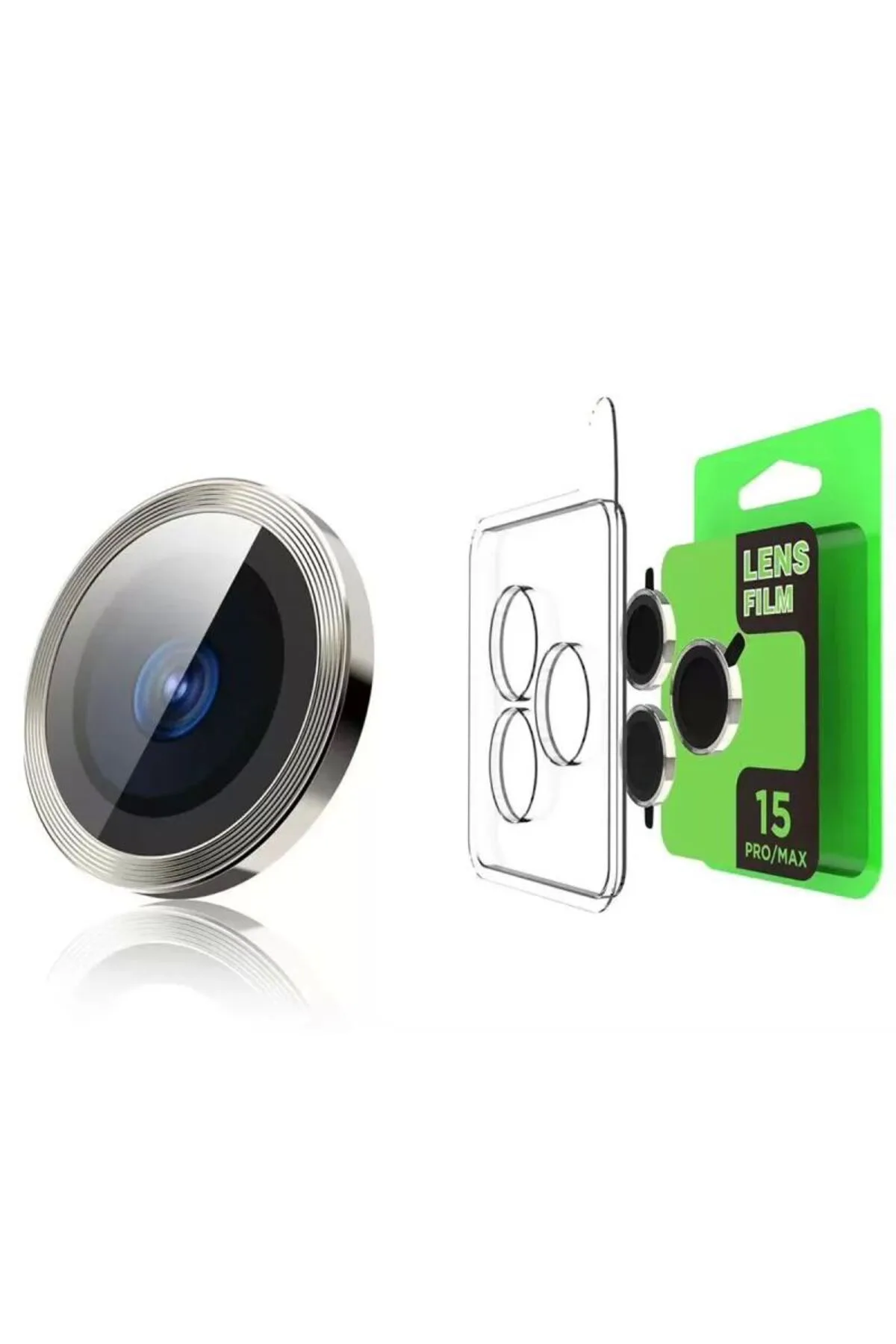 Apple iPhone 15 Pro Raze Metal Kamera Lens - Siyah