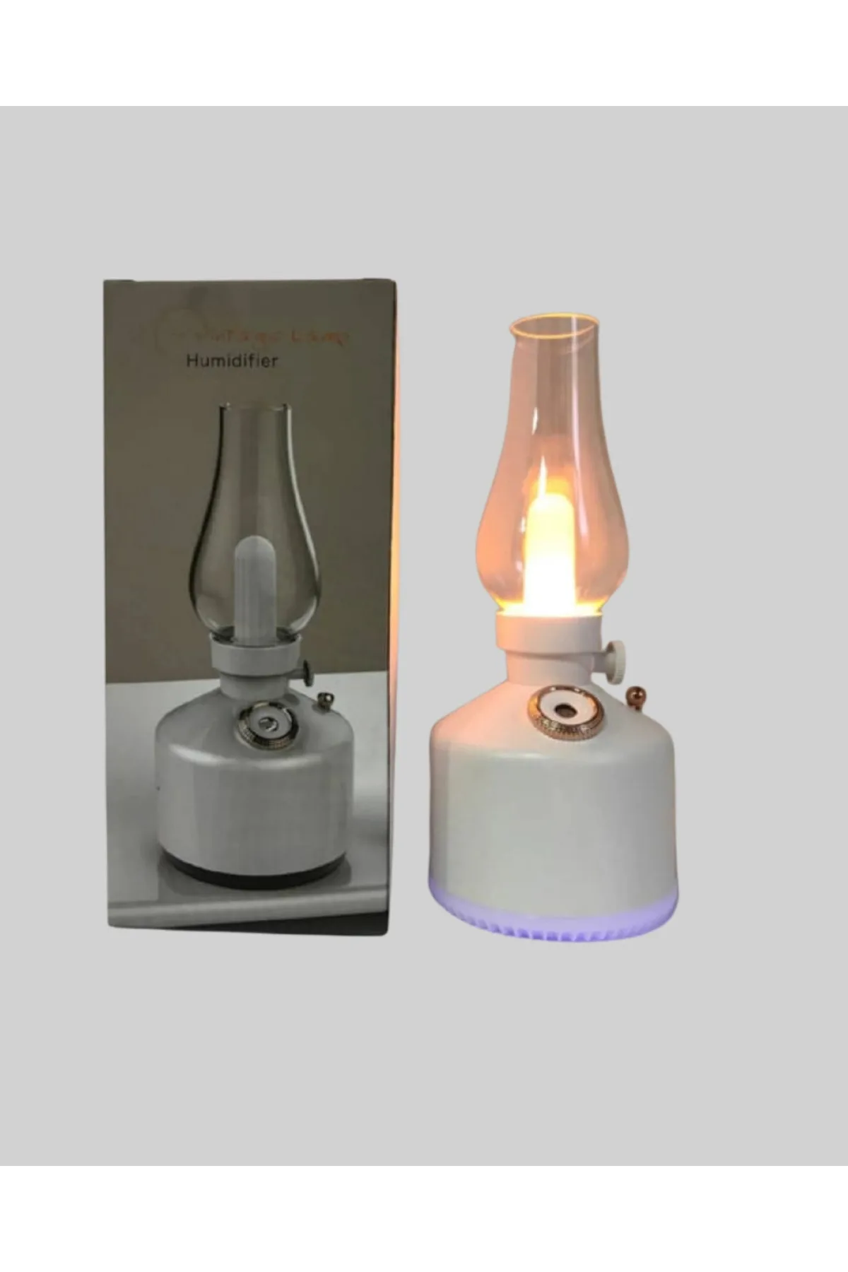 USB Şarjlı Retro Gaz Lambası Hava Nemlendirici Led Atmosfer Işıklı