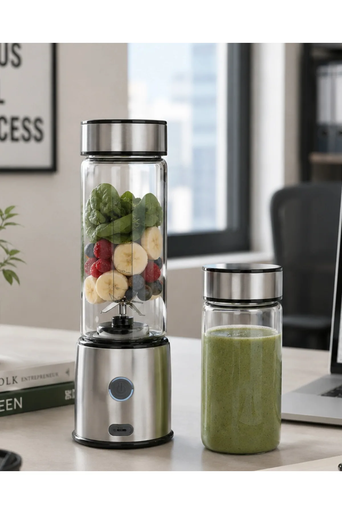 Kablosuz Cam Blender Yüksek Güçlü Smoothie Meyve Sebze Blenderı