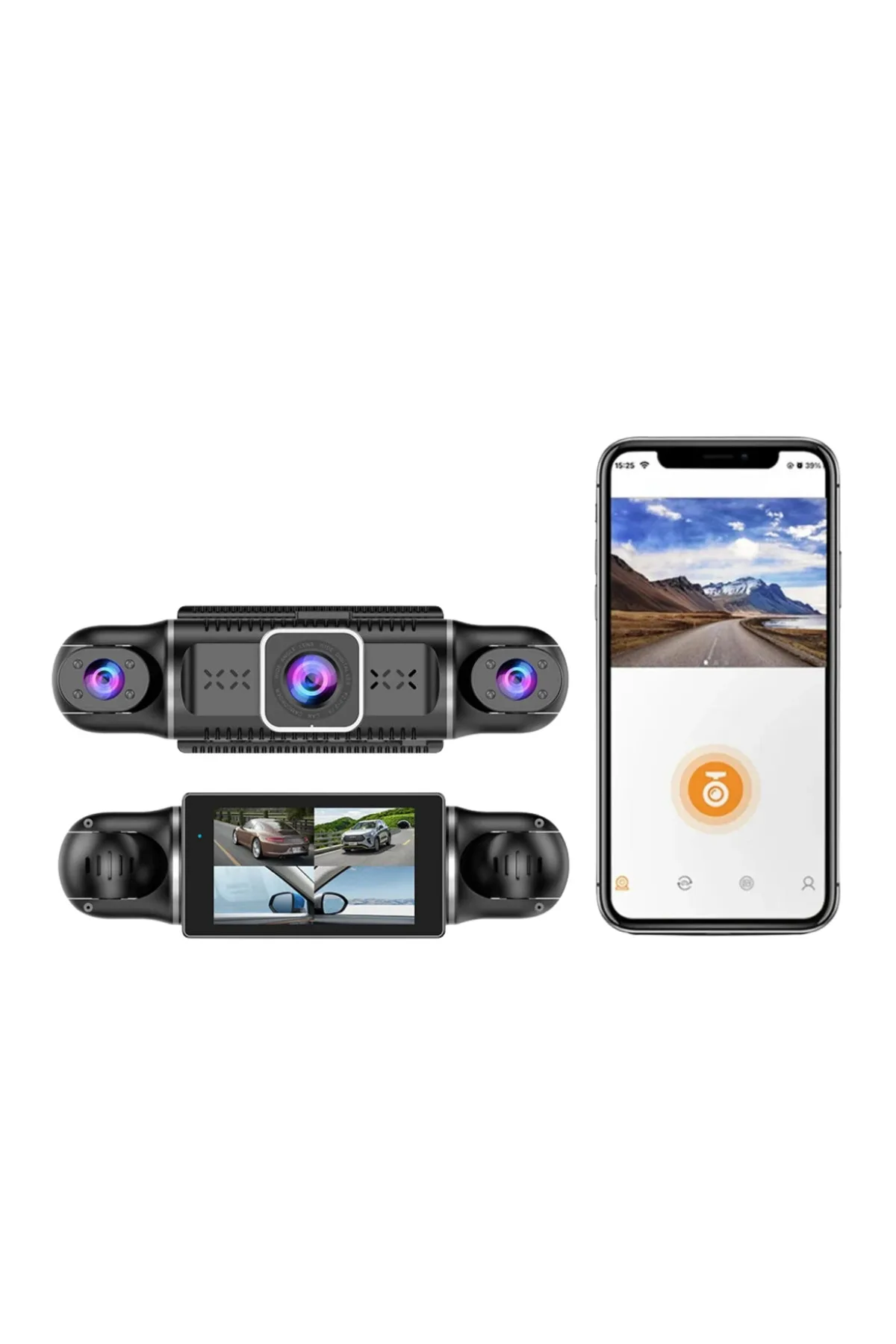 Araç İçi WiFi Destekli Full HD Kamera Geniş Açılı Gece Görüşlü
