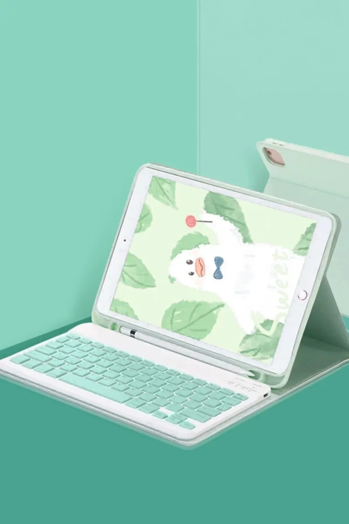 Newface Apple iPad Pro 11 (2022) Kılıf KC01 Smart Klavyeli Tablet Kılıfı - Açık Yeşil