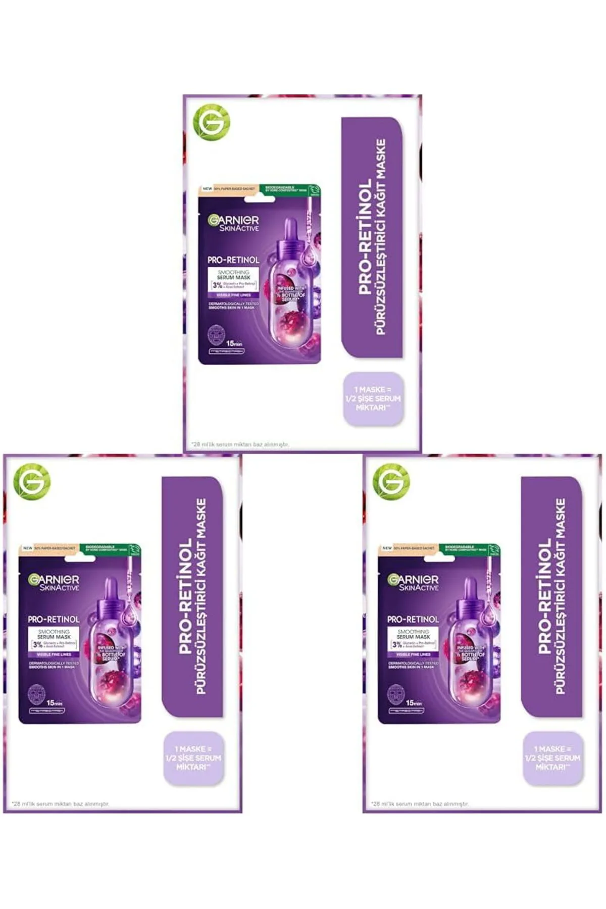 Terra Organik Pro-Retinol Pürüzsüzleştirici Kağıt Maske (3 paketi) Terra Organik 1025782