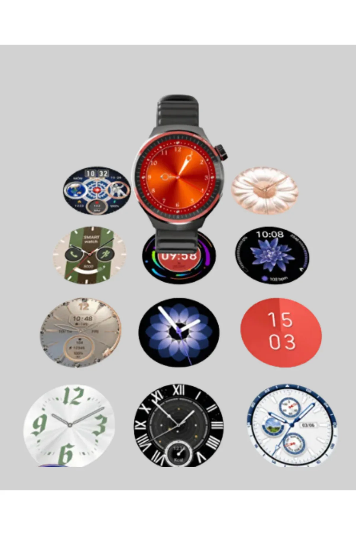 Dokunmatik Akıllı Saat Kablosuz Şarj AMOLED Ekran Yeni Nesil