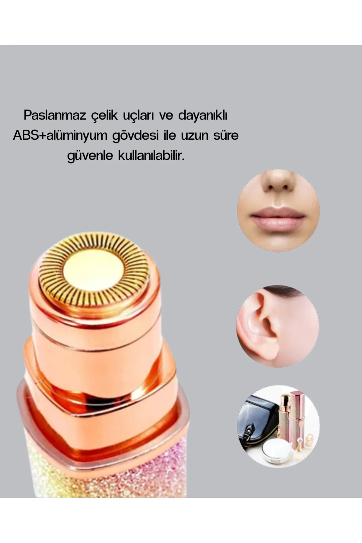 Mini Yüz ve Kaş Epilatörü – 8000 RPM Güçlü Motor ve Paslanmaz Çelik Başlık