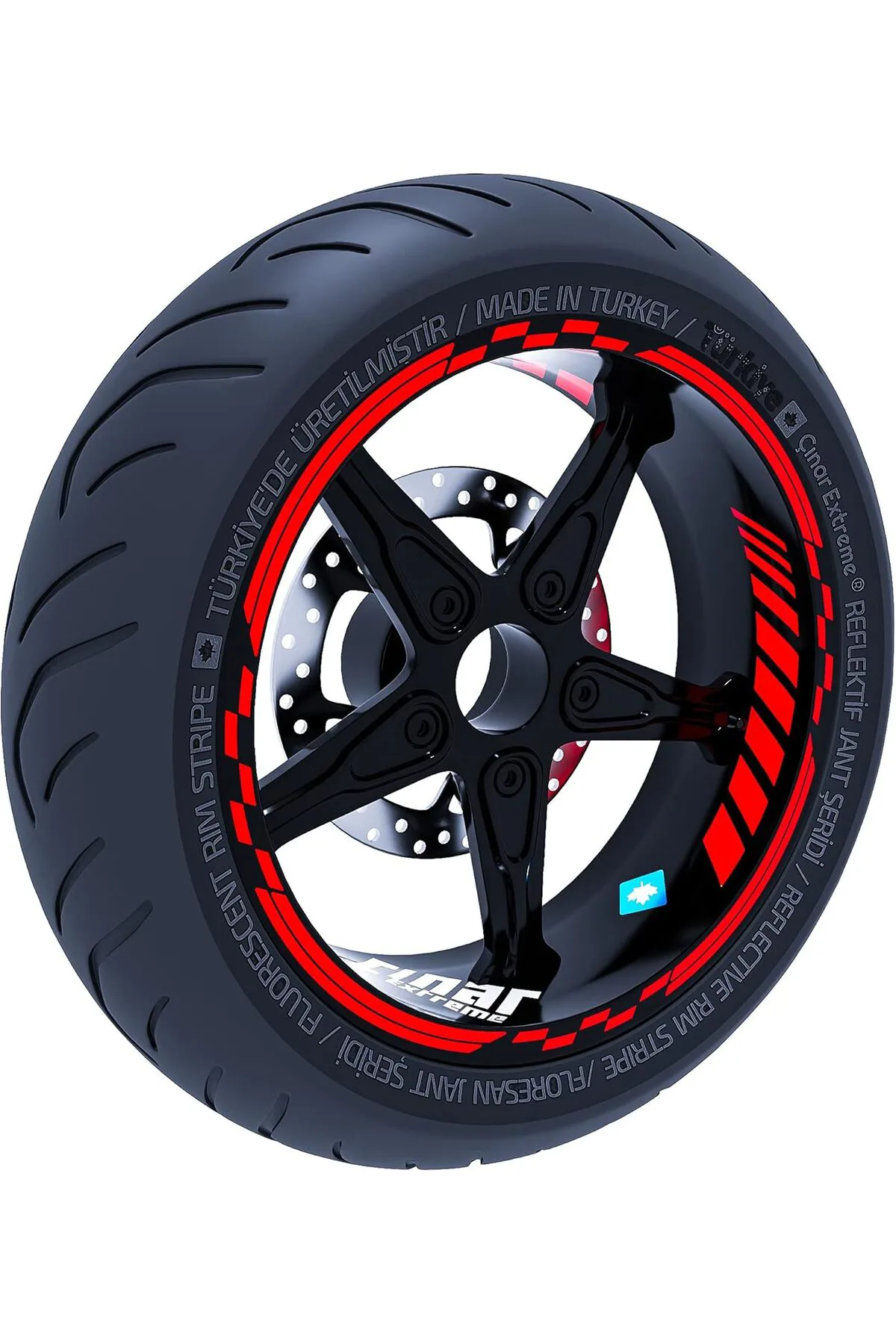 shoplet STORE Reflektif Kırmızı Moto GP İç Dış Jant Şeridi Takım 2026 1274129