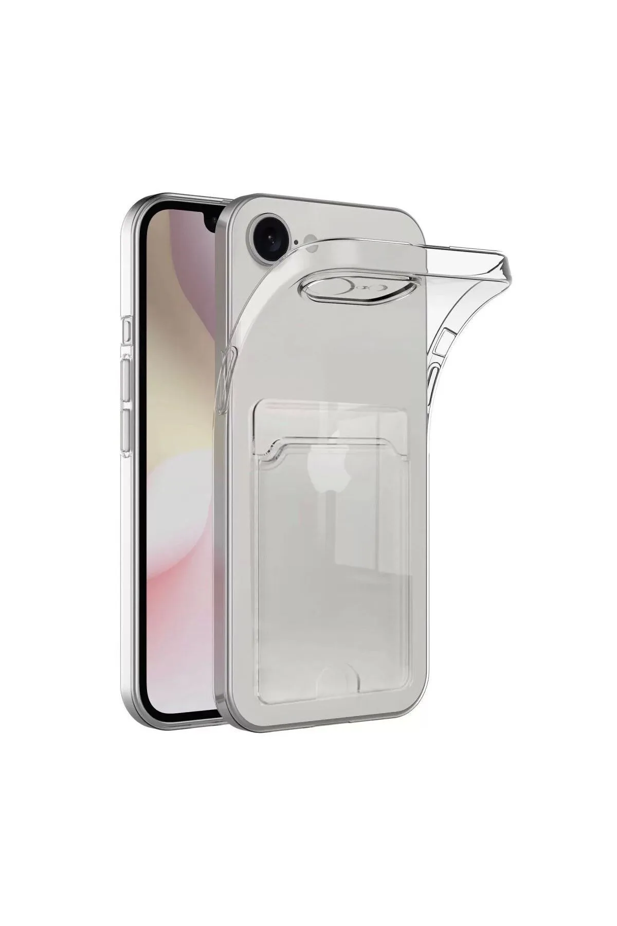 Newface Apple iPhone 16E Kılıf Kart Şeffaf Silikon - Şeffaf