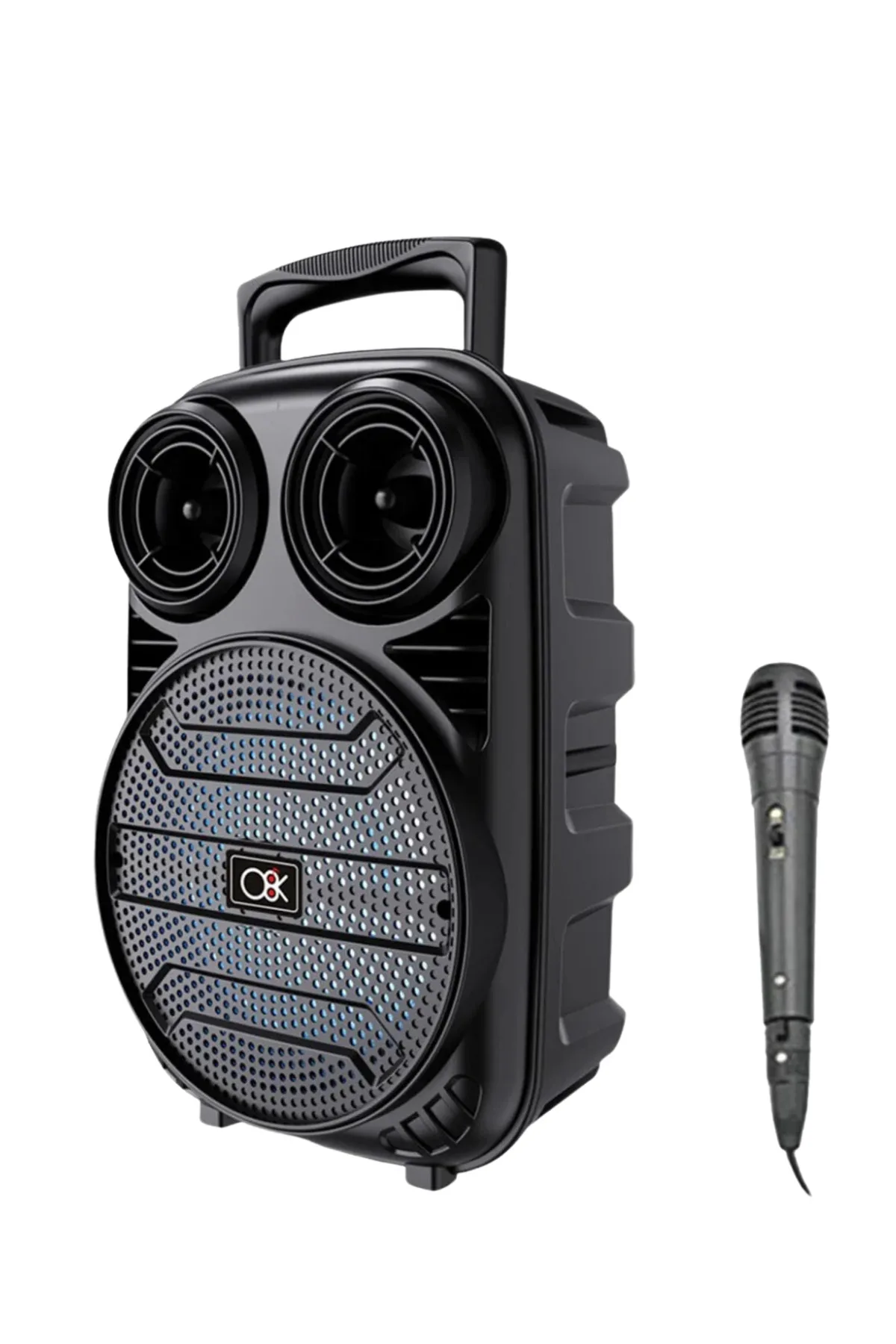Kablosuz Karaoke Hoparlör Mikrofonlu RGB Işıklı 6.5 İnç Bluetooth Speaker Taşınabilir