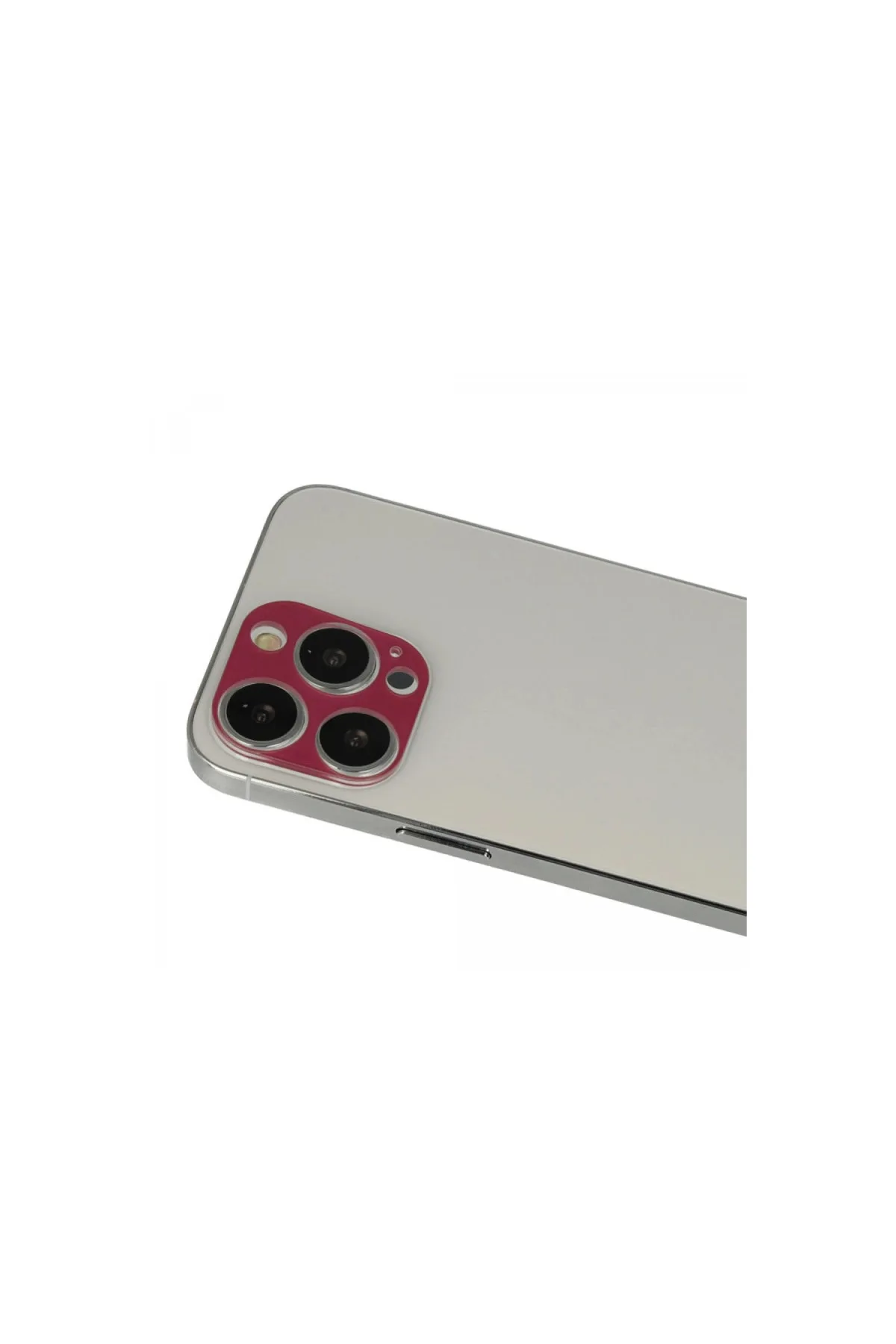 Apple İphone 13 Pro Max Rainbow Kamera Lens Koruma Cam - Koyu Kırmızı