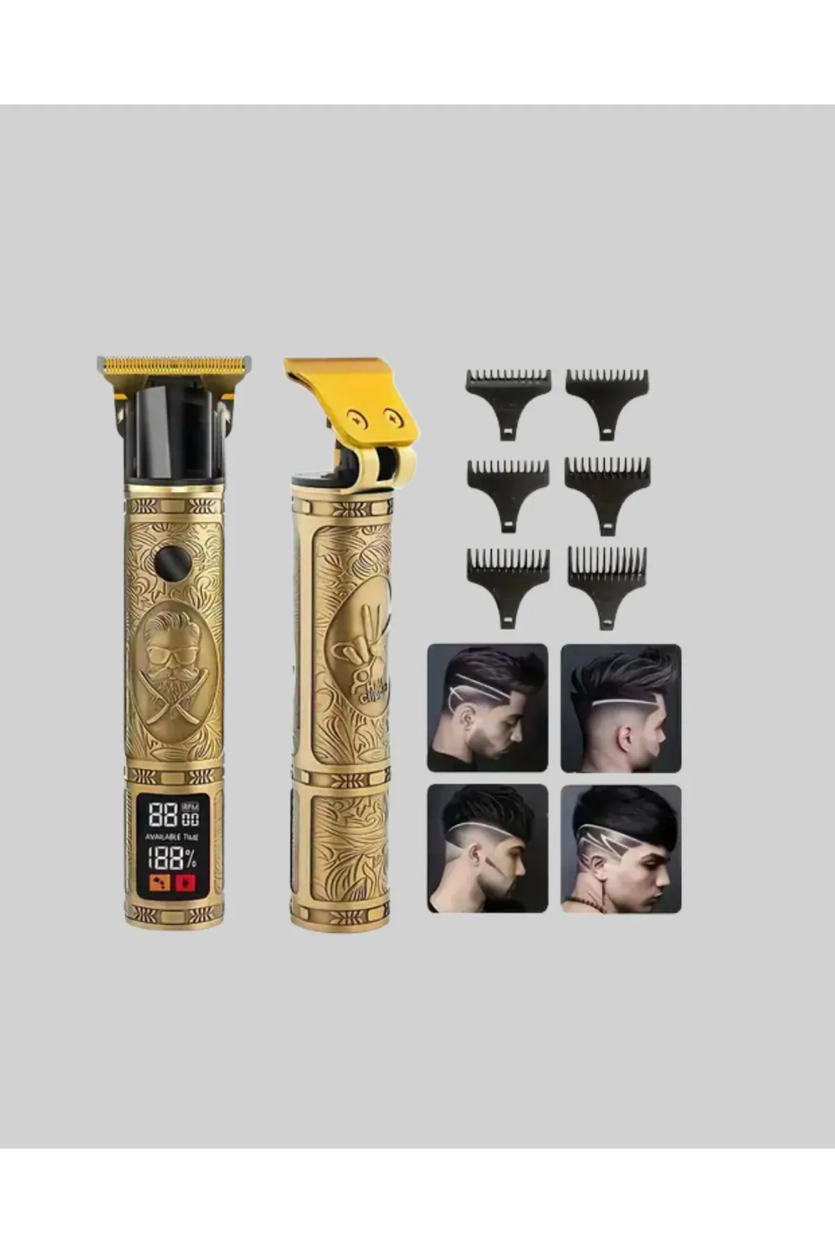 LCD Ekranlı Şarjlı Tıraş Makinesi Erkek Saç Sakal Kesme