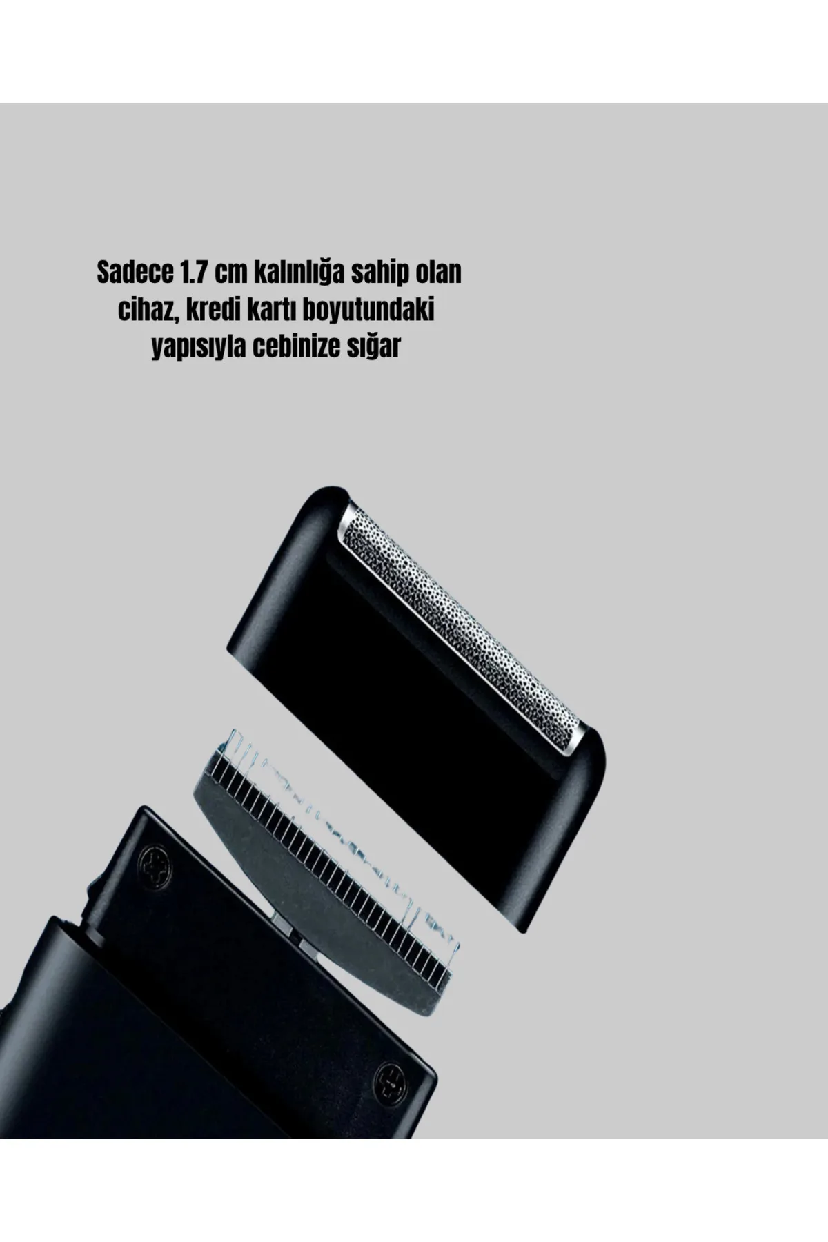 Kompakt Şarjlı Tıraş Makinesi Çift Yönlü Bıçaklı 45 Dakika Kullanım Süreli