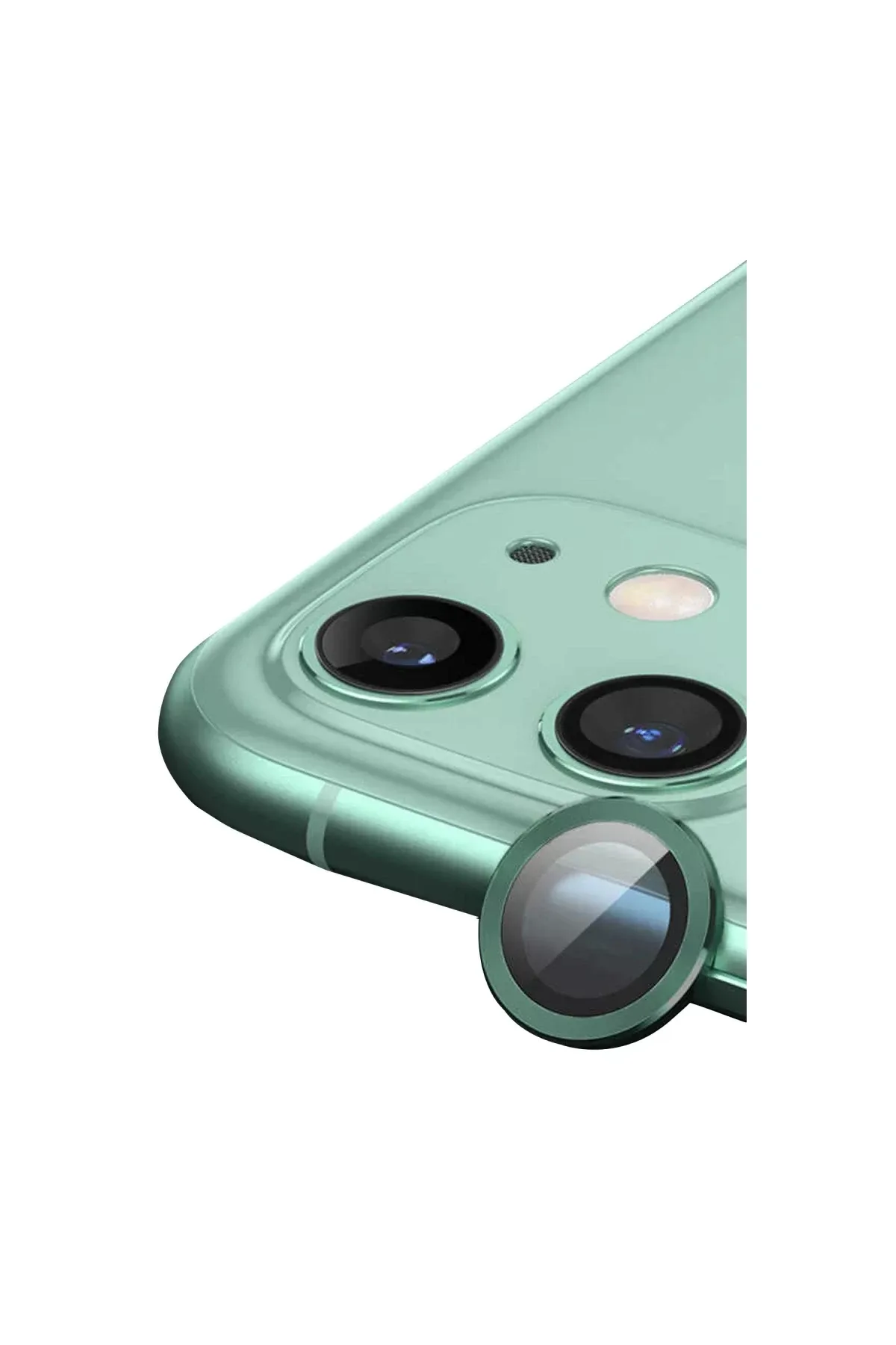 Newface Apple iPhone 12 Mini Raze Metal Kamera Lens - Yeşil
