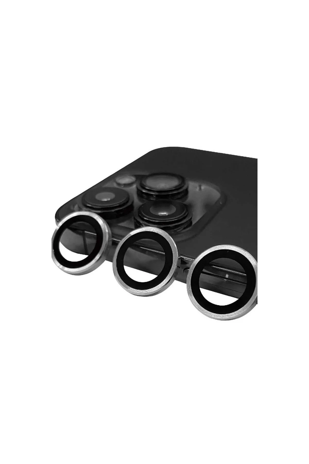 Appl. İphone 15 Pro Raze Metal Kamera Lens - Gümüş