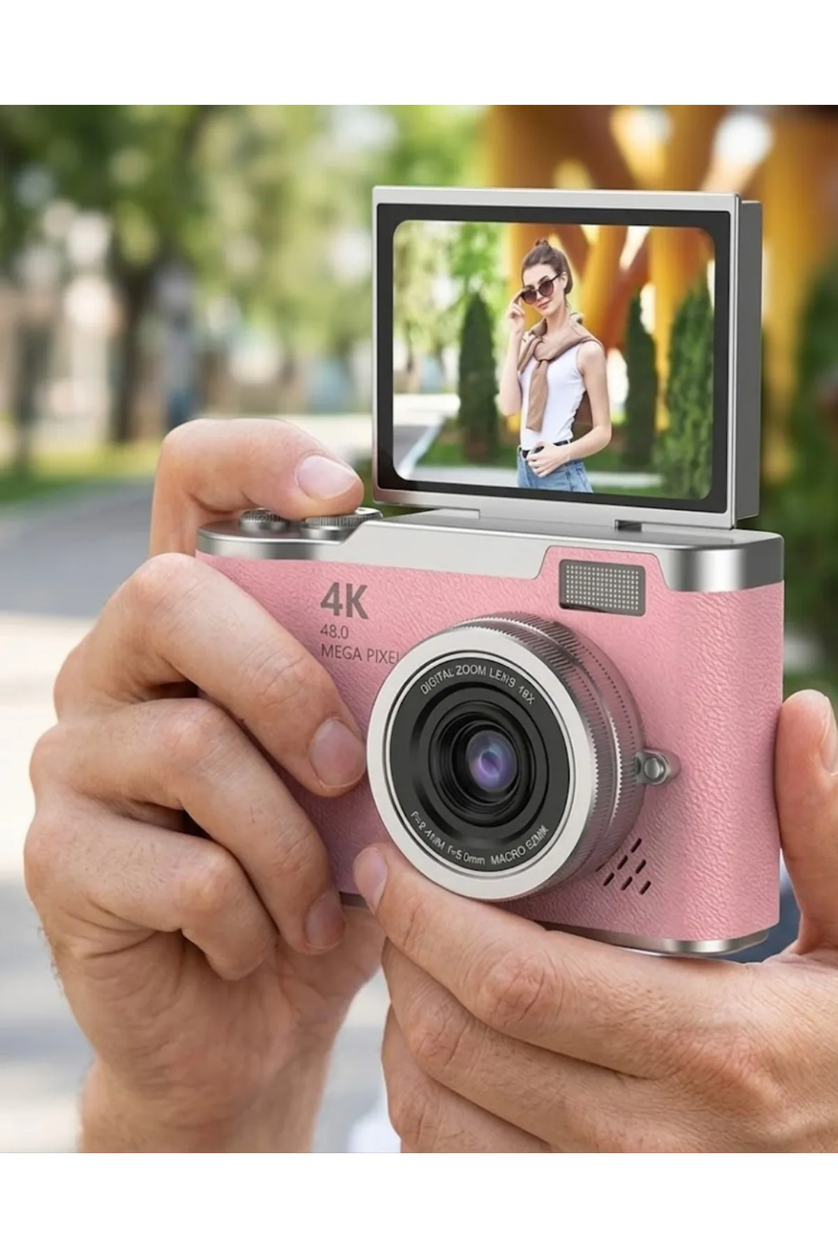 48 MP Dijital Kamera Flip Ekran 18x Zoom Vlog Selfie Kamera