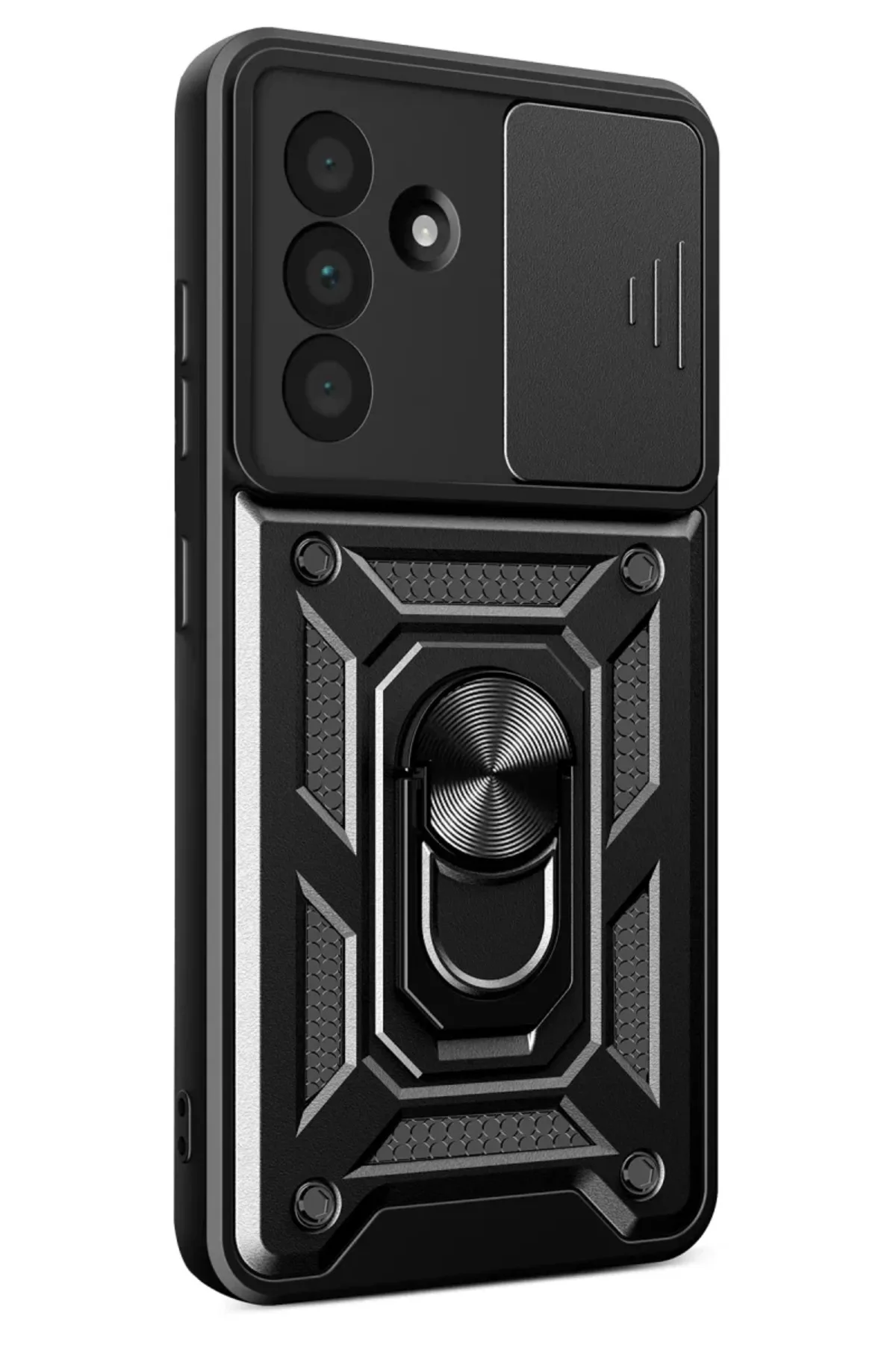 Newface Samsung Galaxy A37 5G Pars Lens Yüzüklü Silikon - Siyah