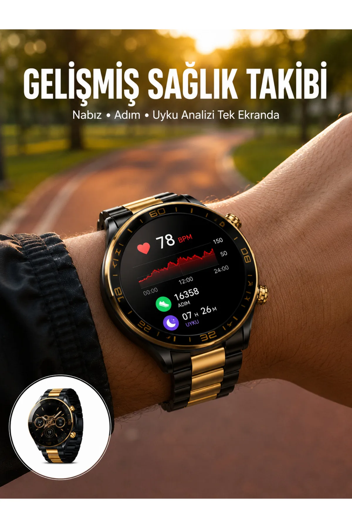 3 Bileklikli Amoled Akıllı Saat Bluetooth Çağrı ve Sağlık Takipli Yeni Nesil