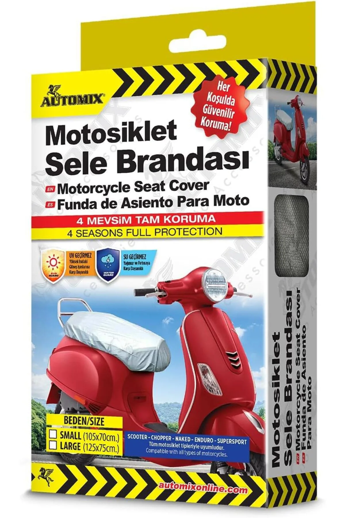 sefa ticaret Automix 4 Mevsim Motosiklet Örtüsü Small | Küçük ve Orta Boy Motosikletler İçin Koruyuc