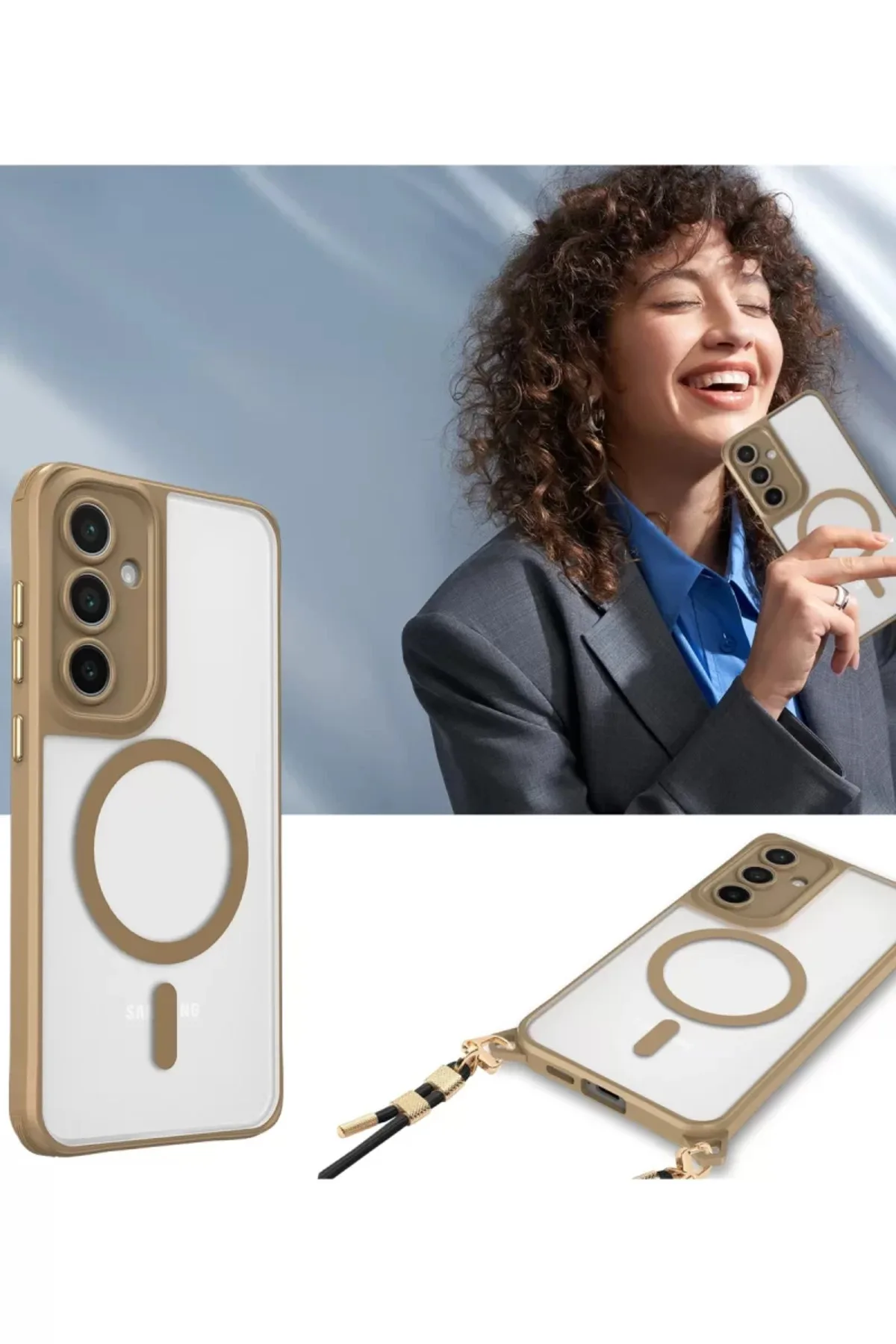 Newface Samsung Galaxy S23 Plus Kılıf Enka Magsafe Silikon Kılıf - Desert