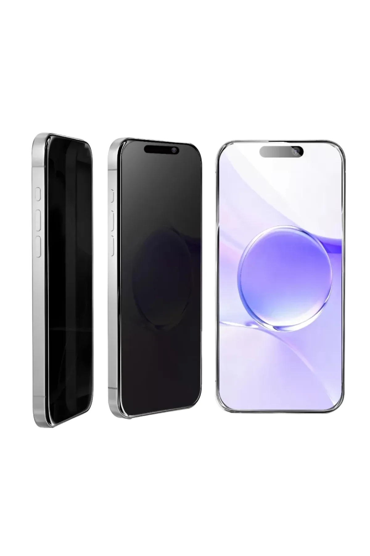 Newface Apple iPhone 14 Pro Max Bilvis 5in1 5D Magic Hayalet Cam Ekran Koruyucu - Siyah