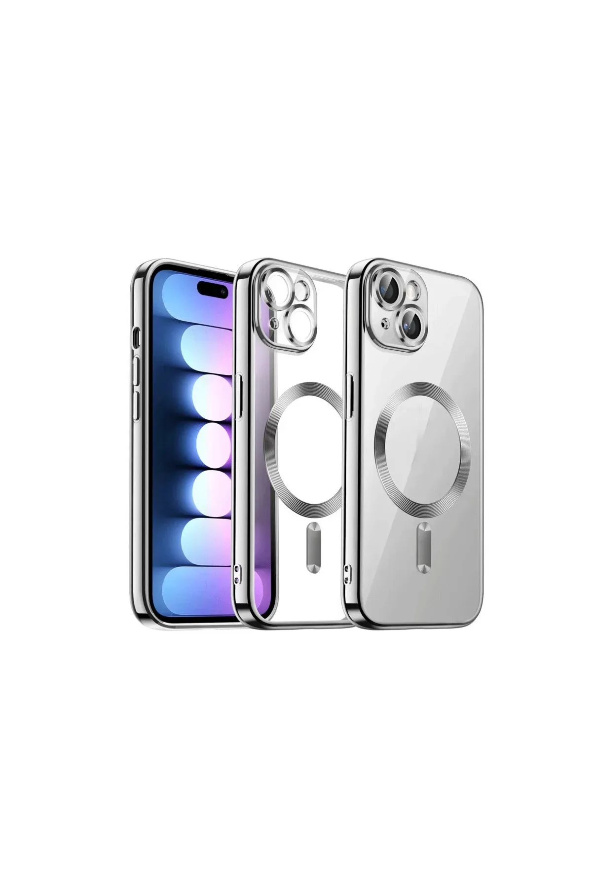Newface Apple iPhone 15 Kılıf Kross Magneticsafe Kapak - Titan Gri