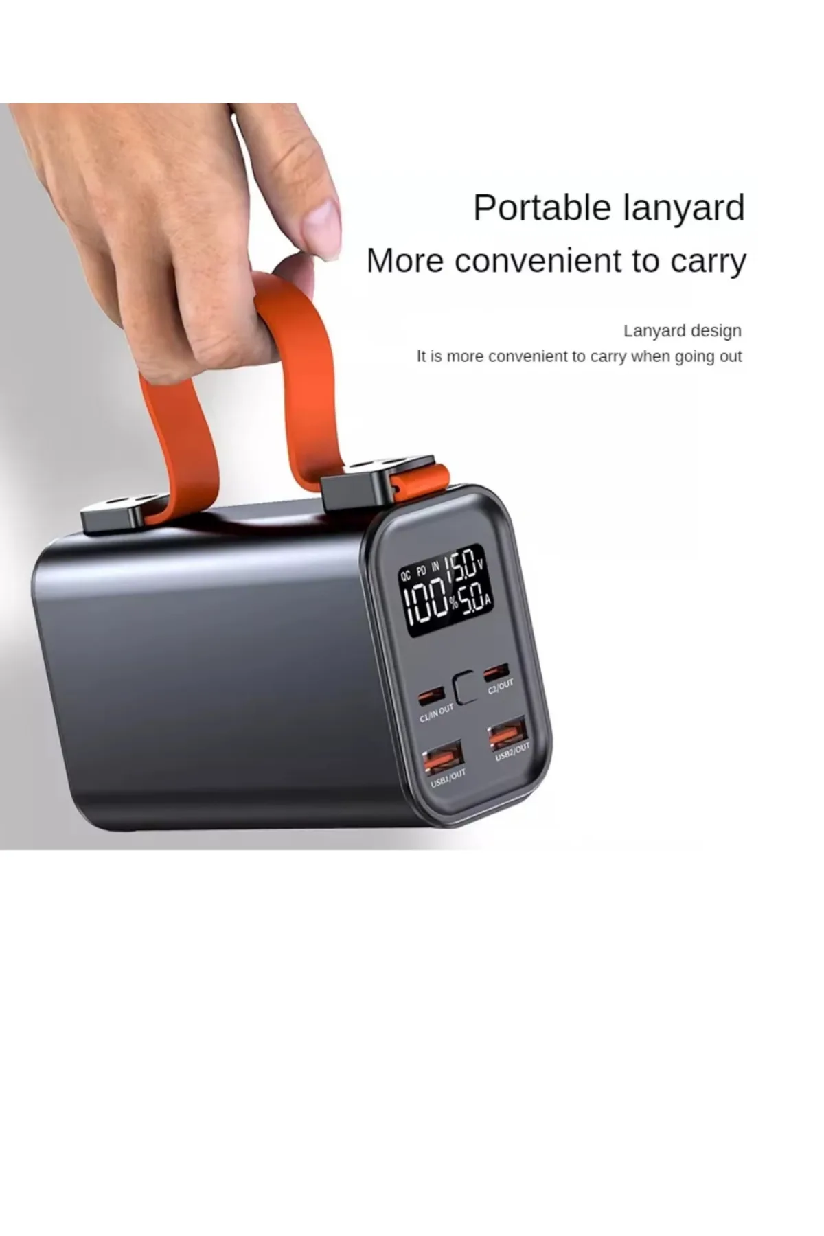 50000 mAh Güçlü Powerbank Dijital Göstergeli Çoklu USB Çıkışlı