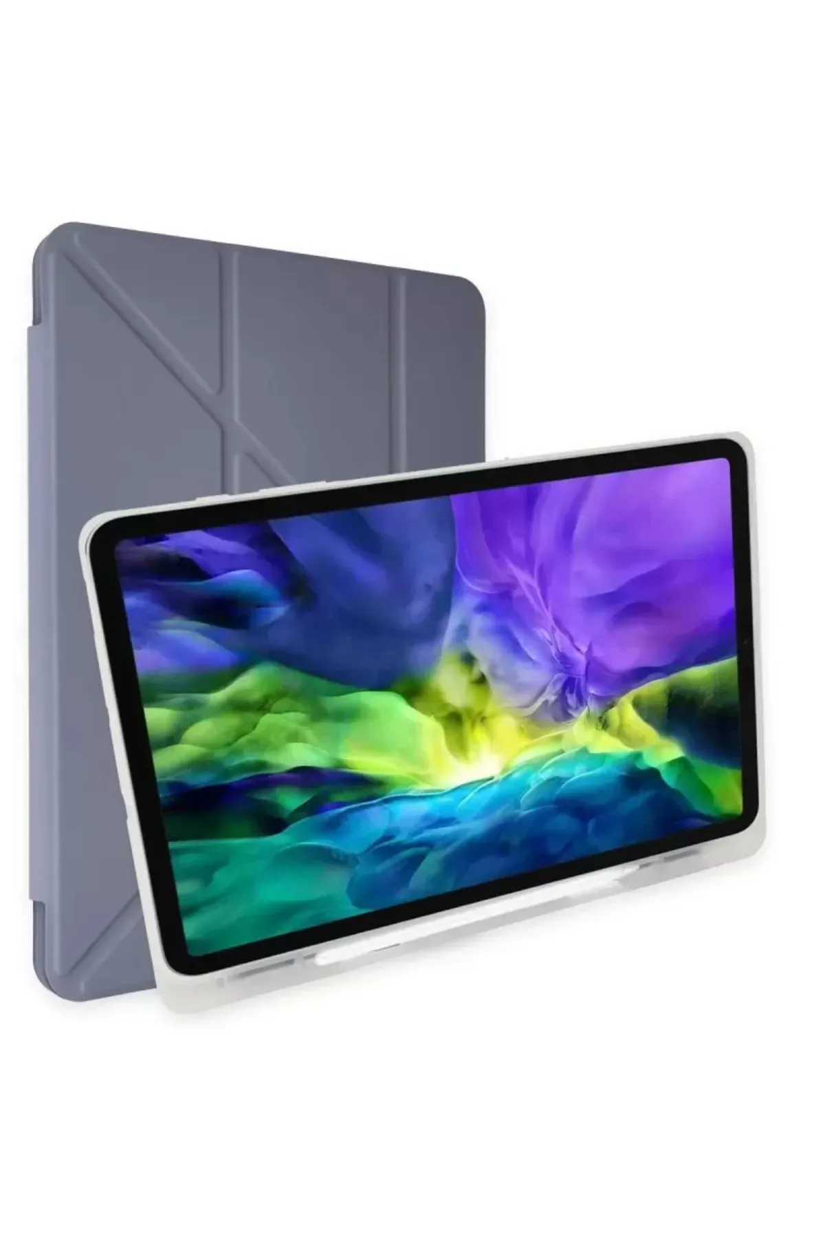 Newface Apple iPad 10.2 (8.nesil) Kılıf Kalemlikli Mars Tablet Kılıfı - Lavender