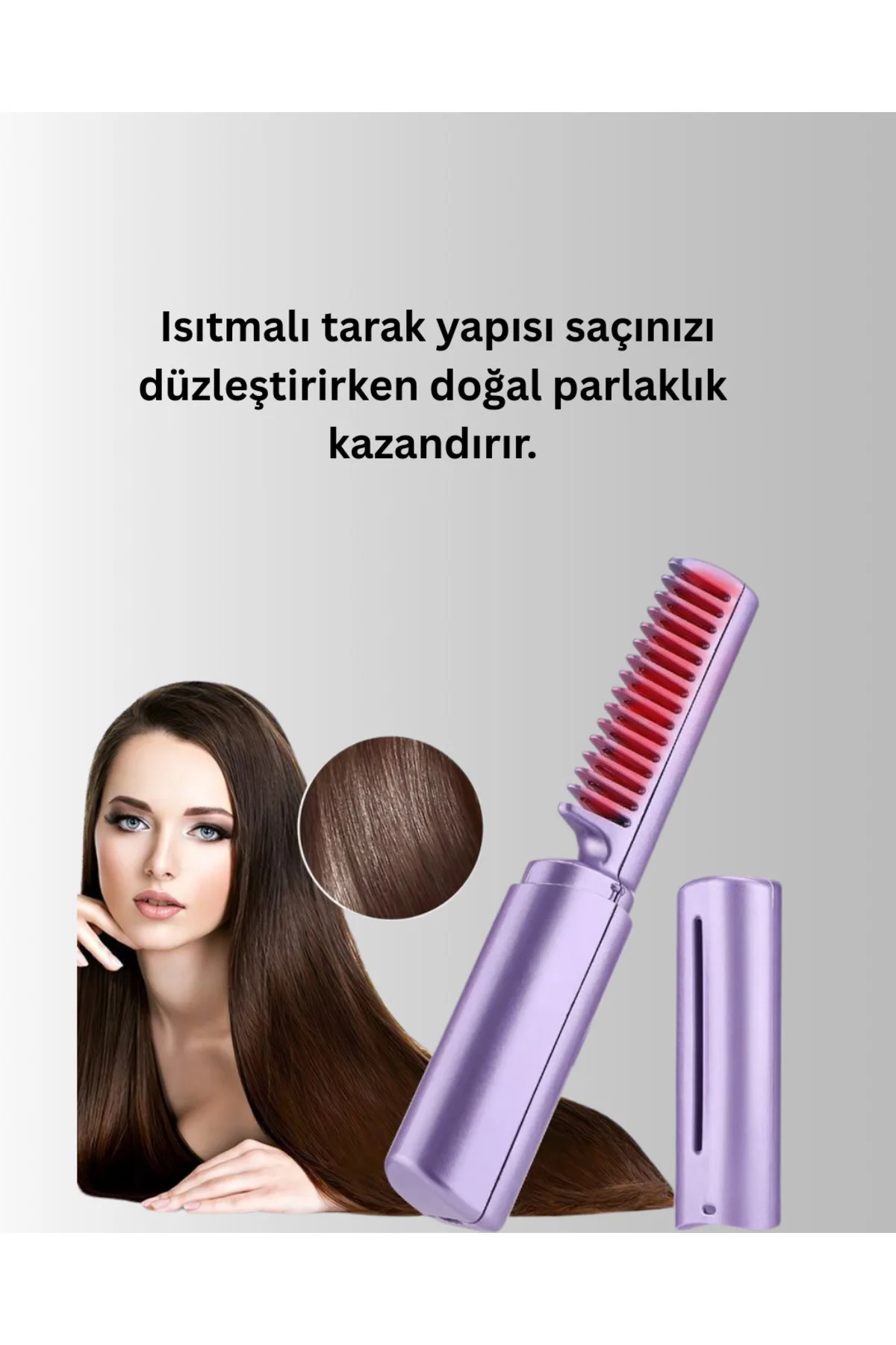 Kablosuz USB Şarjlı Saç Düzleştirici Tarak – Seyahat Boy
