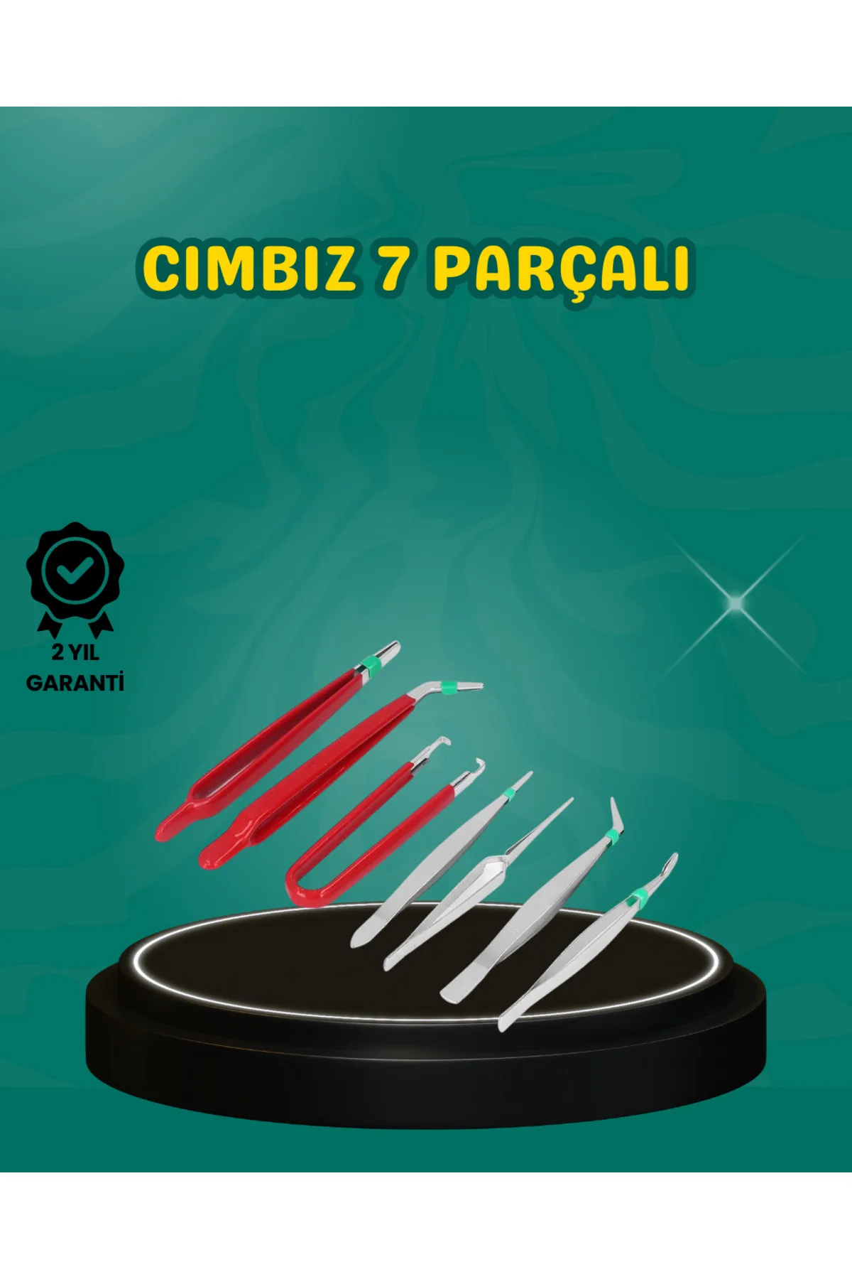 Antistatik 7’li Hassas Cımbız Takımı Manyetik Olmayan Uçlu