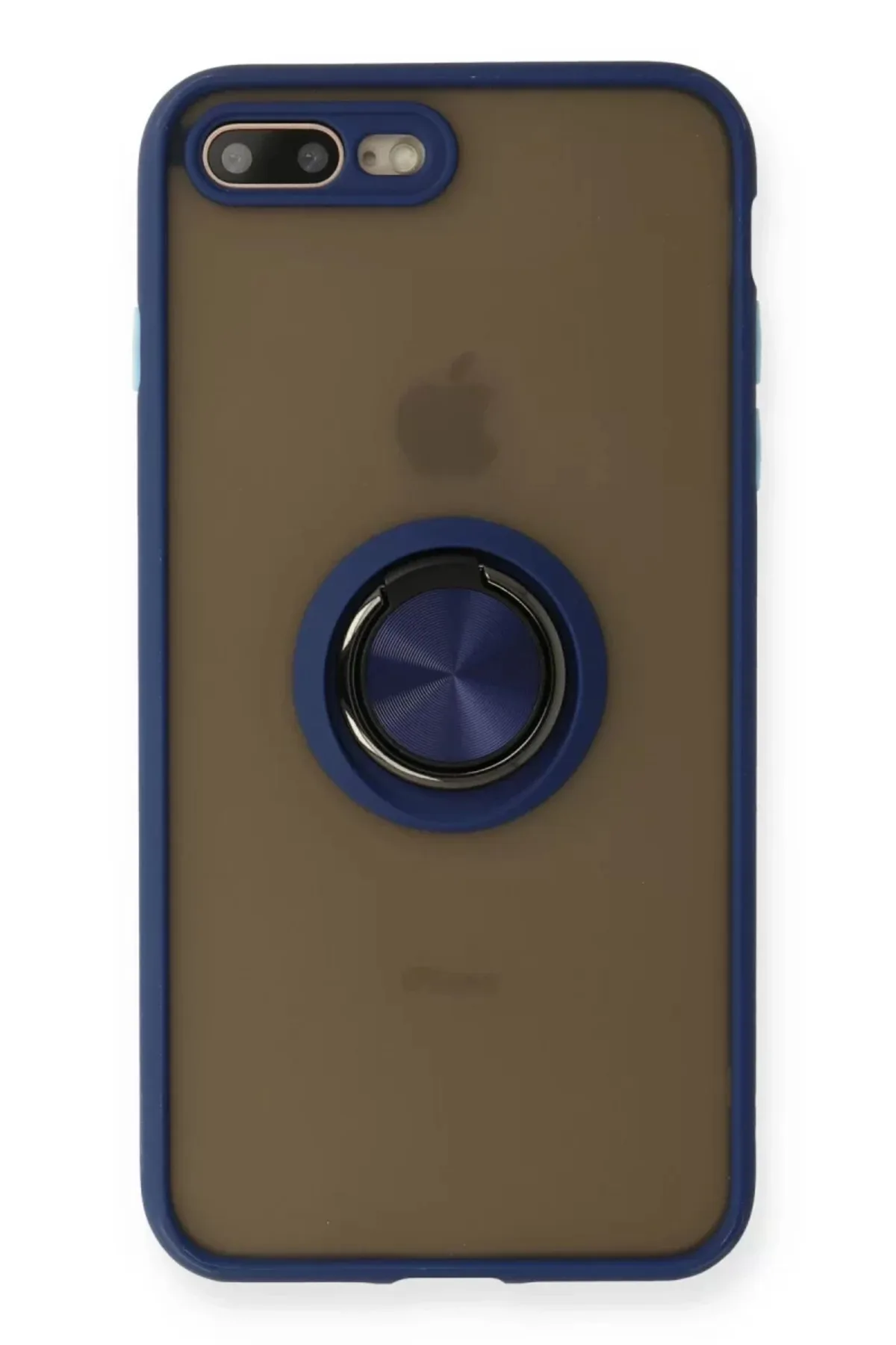 Newface iPhone 7 Plus Kılıf Montreal Yüzüklü Silikon Kapak - Lacivert