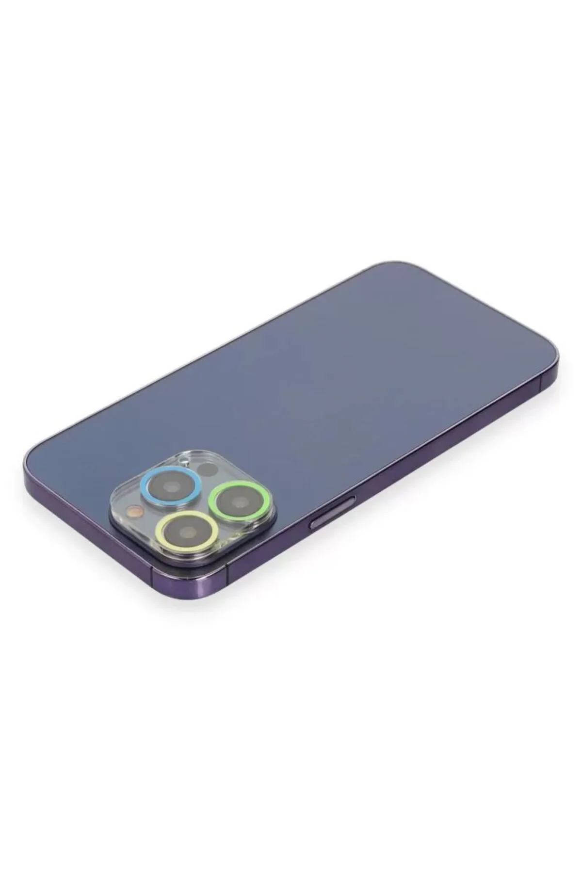Apple iPhone 13 Pro Max Renkli Kamera Lens Koruma Cam - Yeşil-Sarı